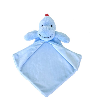 Blue Dino Baby Lovey Security Blanket
