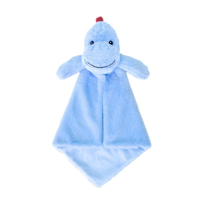 Blue Dino Baby Lovey Security Blanket